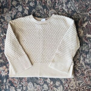 GAP Cream Textured Knit Sweater